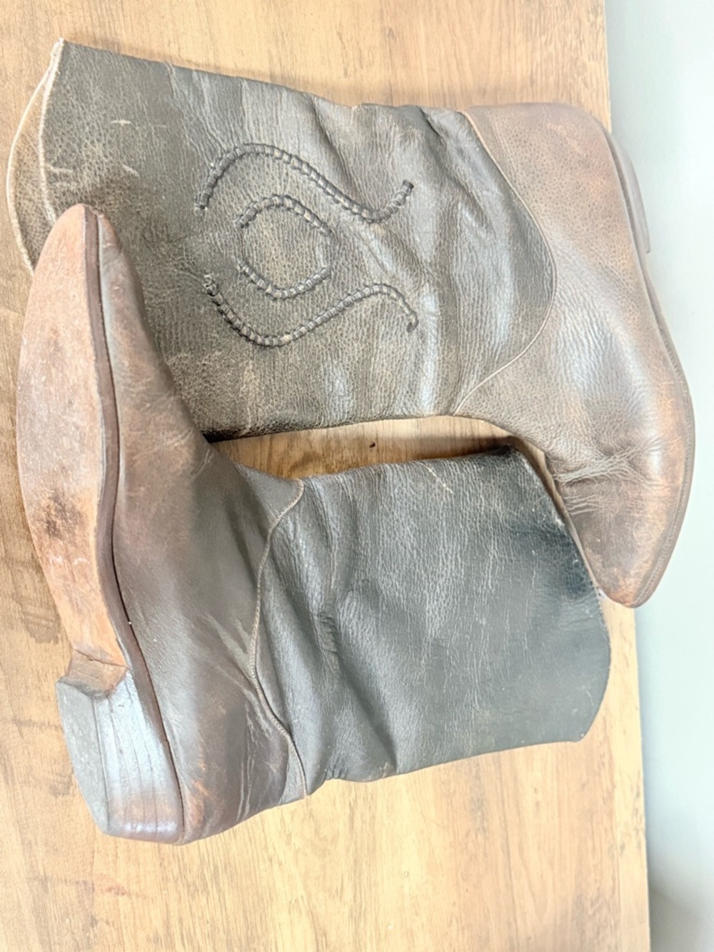 Vintage Leather Boot Women’s Style Cowboy Made In Italy Size 8 B - Picture 6 of 8